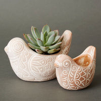 Terracotta Bird Pot Set
