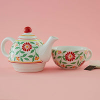 Spring Flowers Ceramic Tea Pot for One