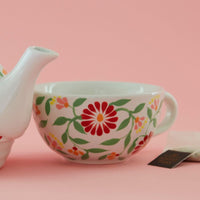 Spring Flowers Ceramic Tea Pot for One