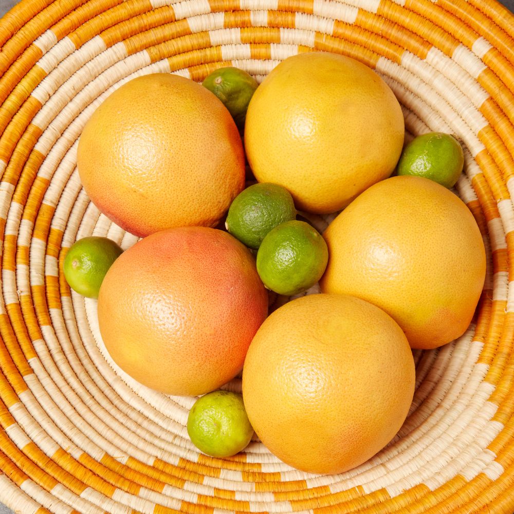 Extra Large Orange Flower Raffia Woven Fruit Bread Decorative Bowl