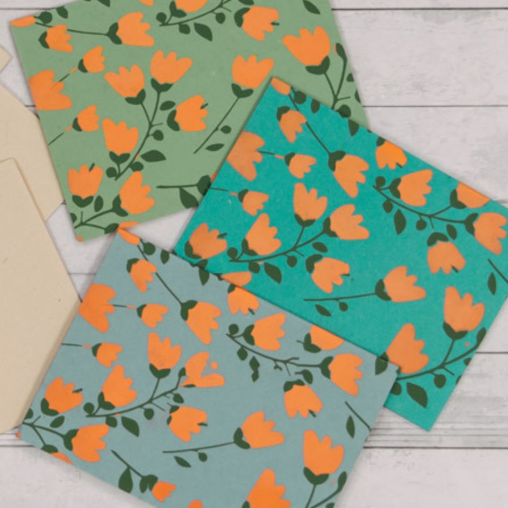 Pastel Floral Greeting Card Set of 3