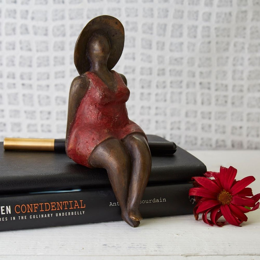 Bronze Curvy Woman Figurine