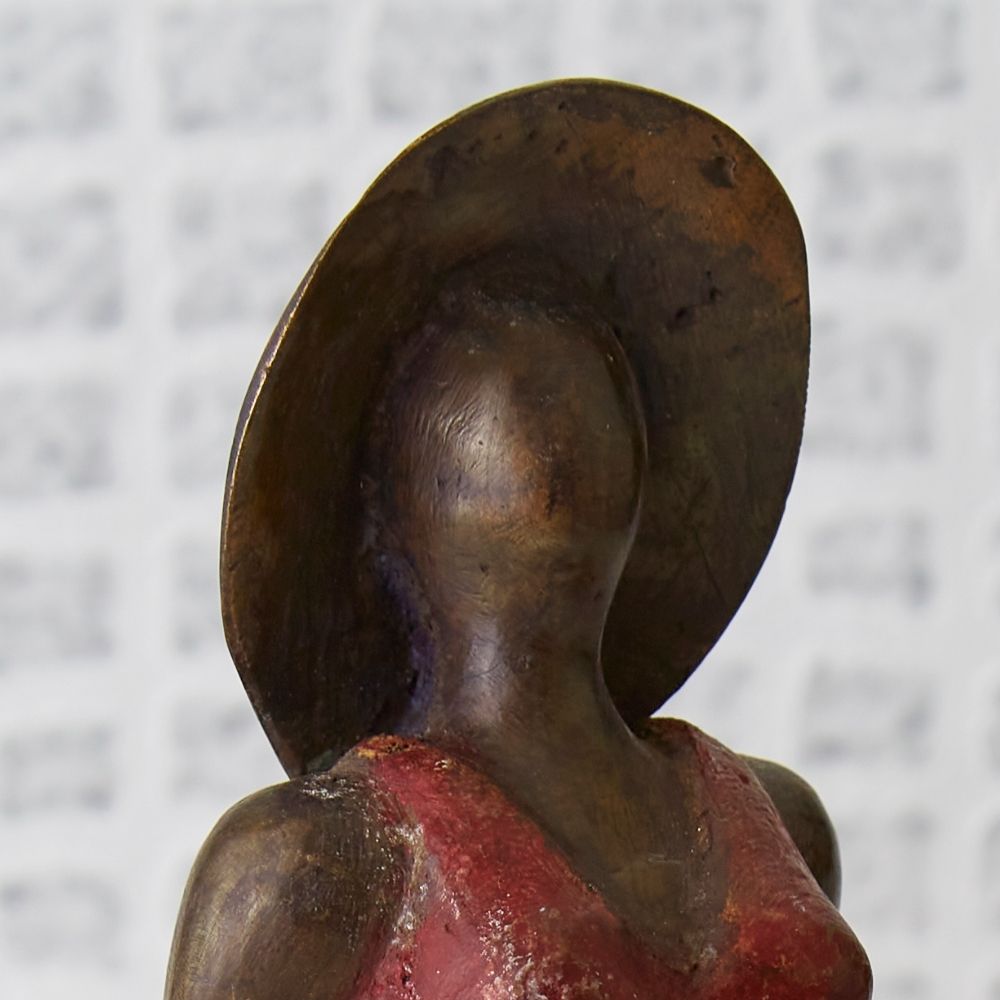 Bronze Curvy Woman Figurine