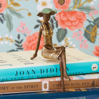 Bronze Reading Woman Figurine