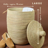 Large Decorative Wicker Storage Basket, 18" Wide, 23" Tall