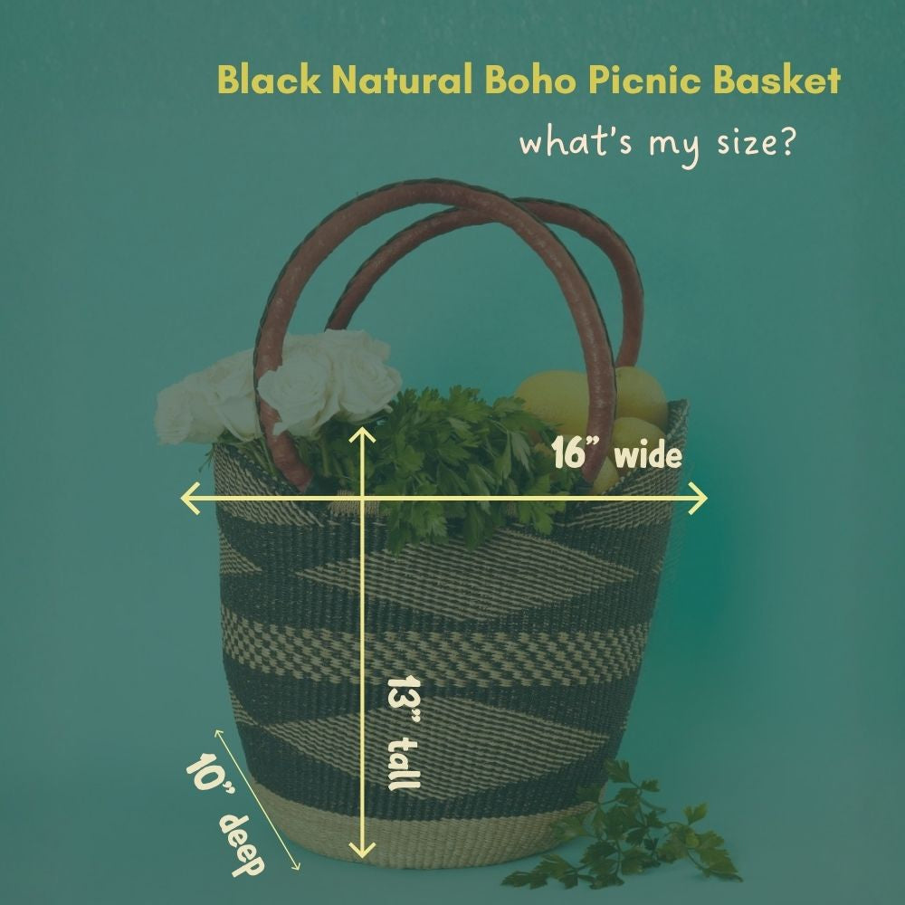 Boho Picnic Basket, Market Tote, Beach Basket, Harvesting, Foraging, Reusable Grocery Bag, Kitchen & Dining Storage, Countertop Fruits Holder, Decorative Wicker Basket, Woven,