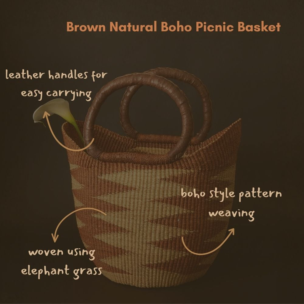 Boho Picnic Basket, Market Tote, Beach Basket, Harvesting, Foraging, Reusable Grocery Bag, Kitchen & Dining Storage, Countertop Fruits Holder, Decorative Wicker Basket, Woven,