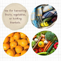 Boho Picnic Basket, Market Tote, Beach Basket, Harvesting, Foraging, Reusable Grocery Bag, Kitchen & Dining Storage, Countertop Fruits Holder, Decorative Wicker Basket, Woven,