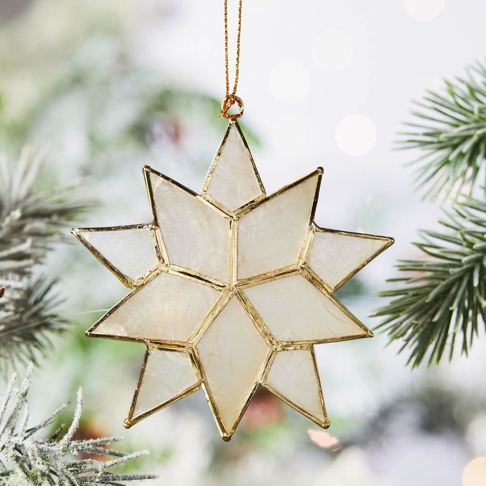 Gold Capiz Shell Star Ornament