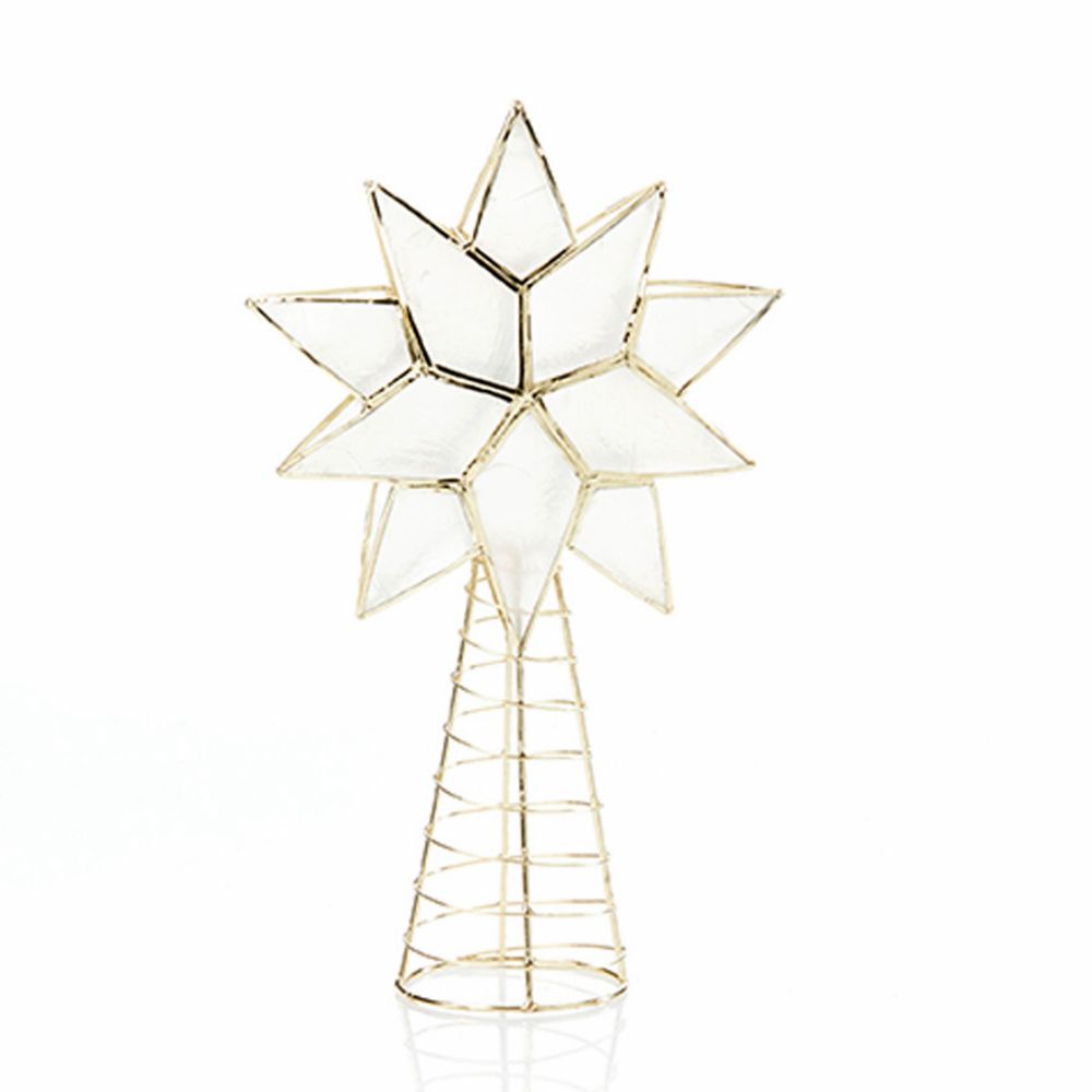 Capiz Shell Tree Gold Capiz Shell Star Tree Topper – Artisan Variety