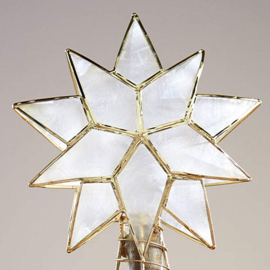 Capiz Shell Tree Gold Capiz Shell Star Tree Topper – Artisan Variety
