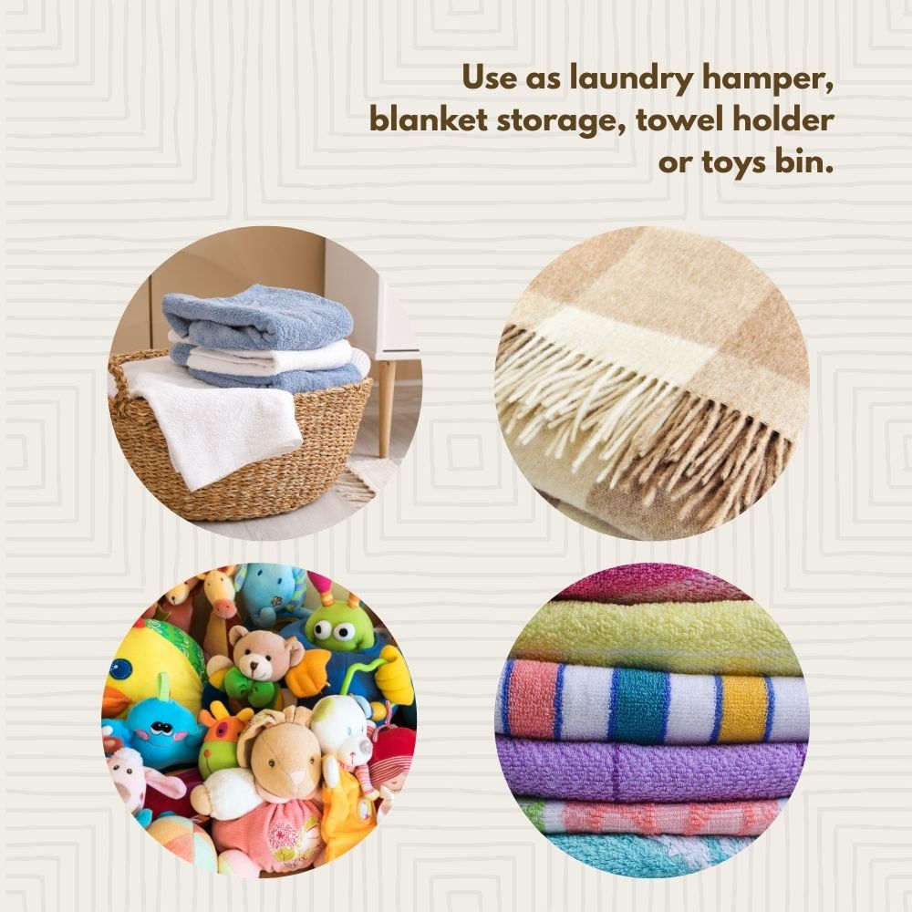 Colorful Wicker Storage Baskets with Hooded Lids