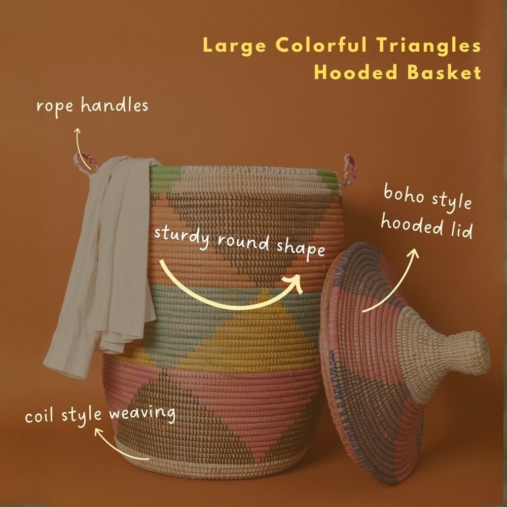 Colorful Triangles Wicker Storage Baskets