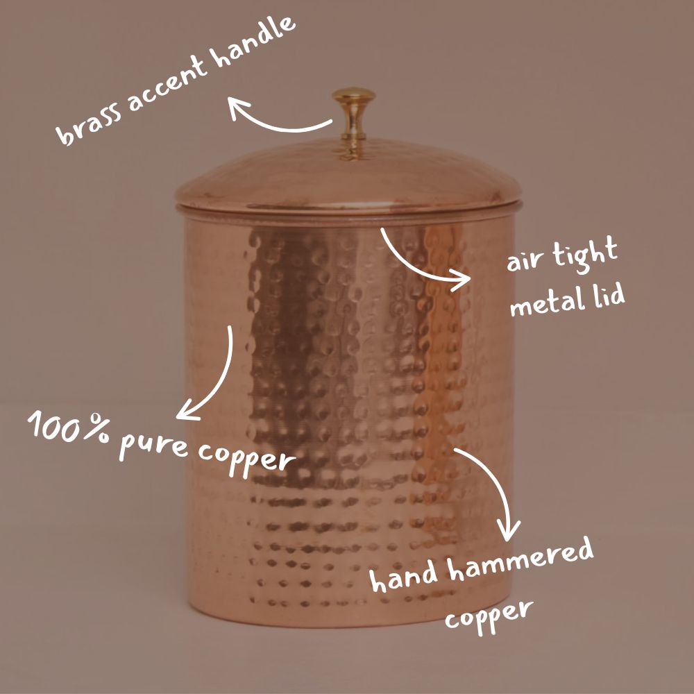 Copper Canisters for Coffee, Sugar and Tea