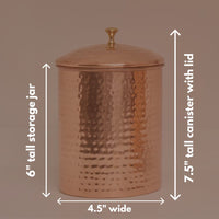 Copper Canisters for Coffee, Sugar and Tea