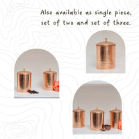 Copper Canisters for Coffee, Sugar and Tea