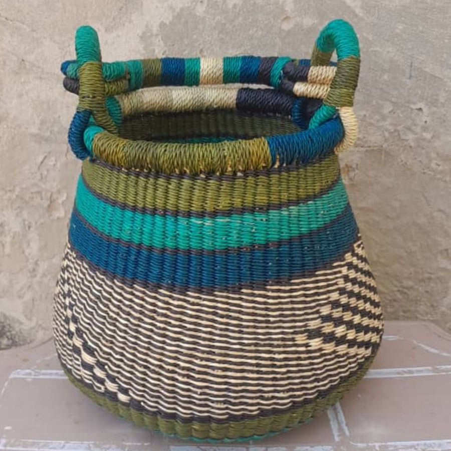 Small Blue Green Pot Basket