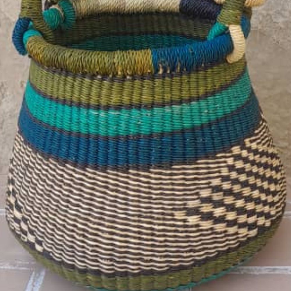 Small Blue Green Pot Basket