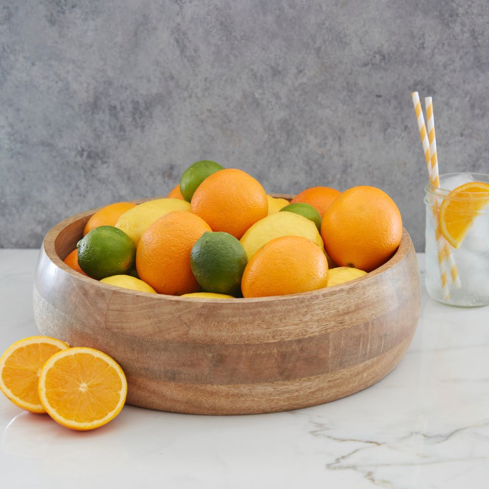 Fruit Bowl for Kitchen Countertop, Big Wood Baskets, Garden Harvest Storage, Farmhouse Home Decor