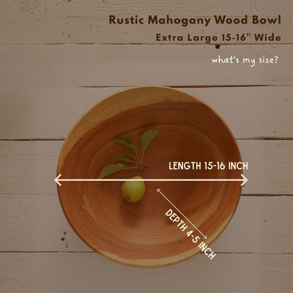 Rustic Wood Bowls for Serving Salads and Fruits