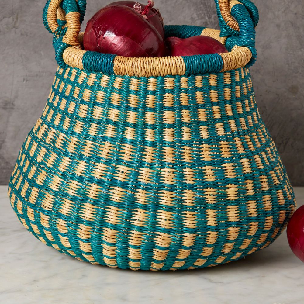 Small Turquoise Pot Basket