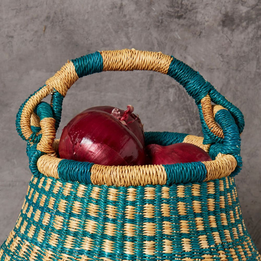 Small Turquoise Pot Basket