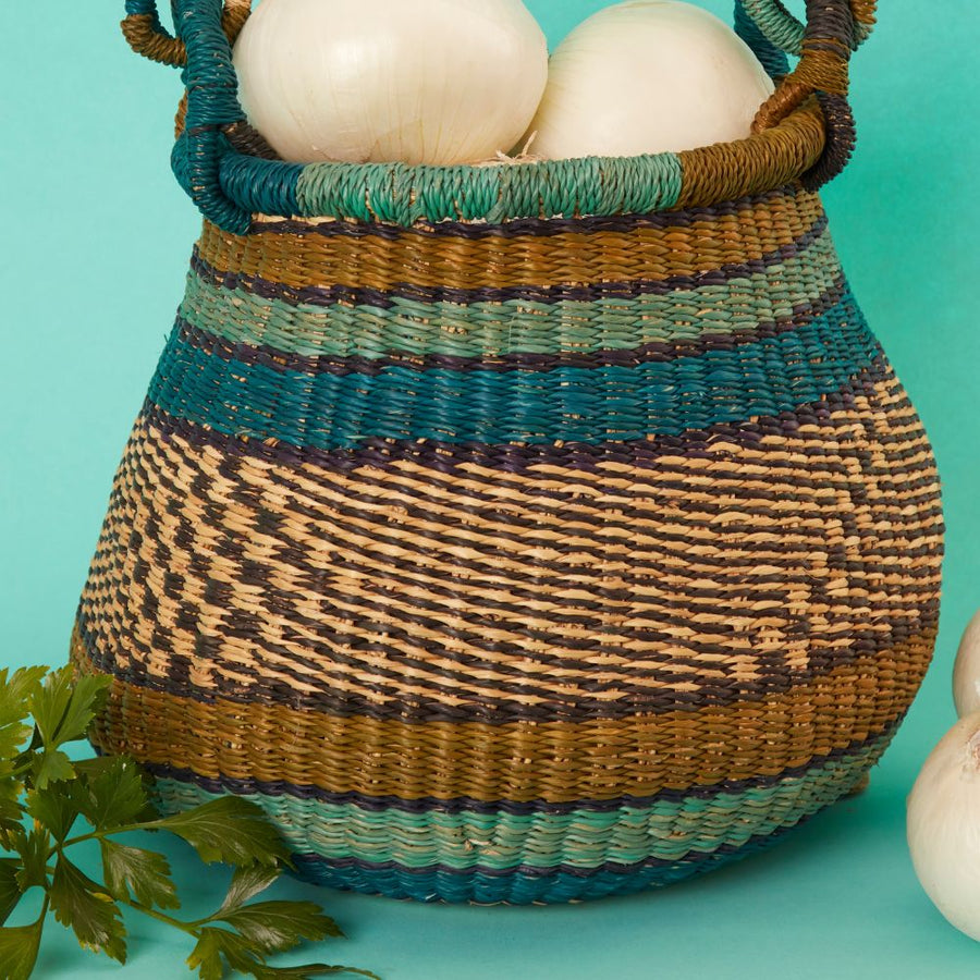 Small Blue Green Pot Basket