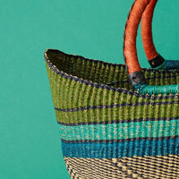 Blue Green Bohemian Market Basket