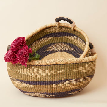 Olive Green Wide Basket Set