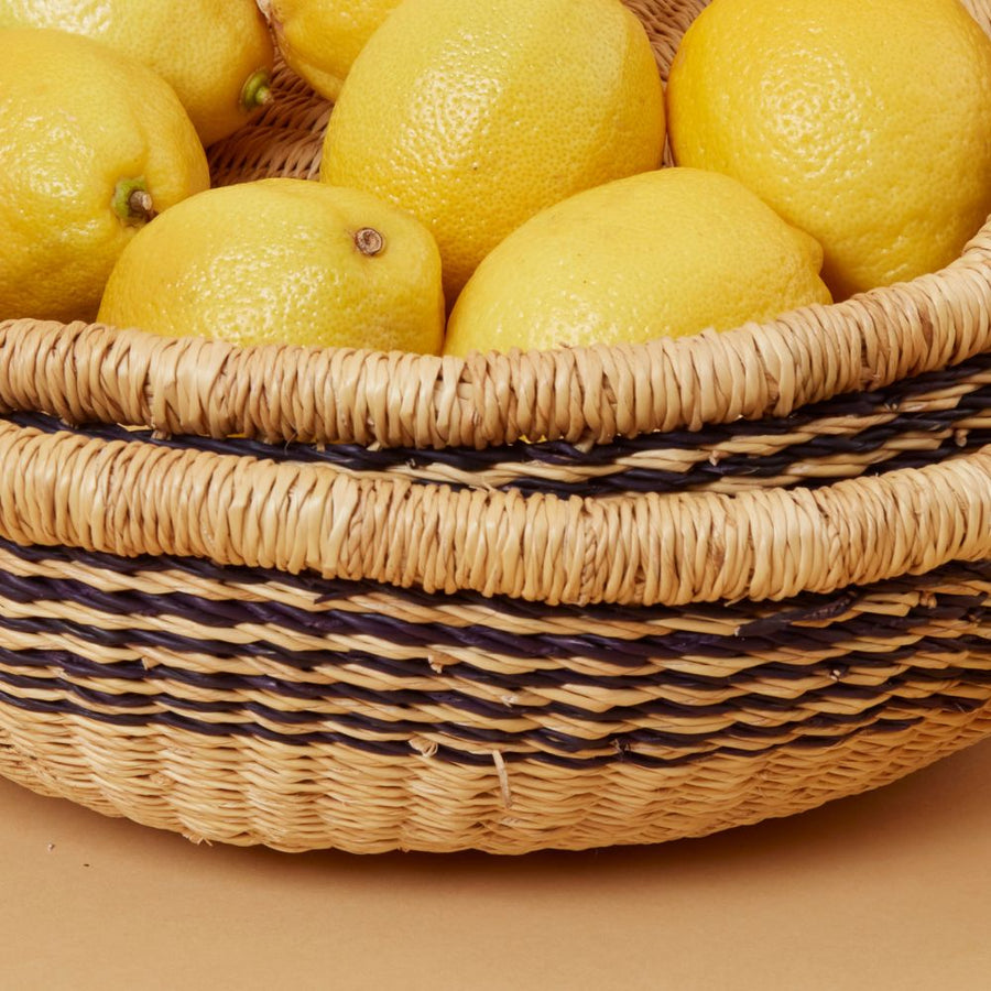 Natural Stripes Fruit Bread Basket Bowl Set of 3