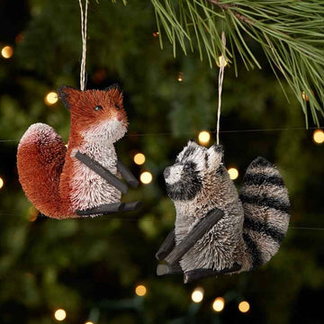 Buri Fox Racoon Ornament Set of 2