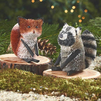 Buri Fox Racoon Ornament Set of 2