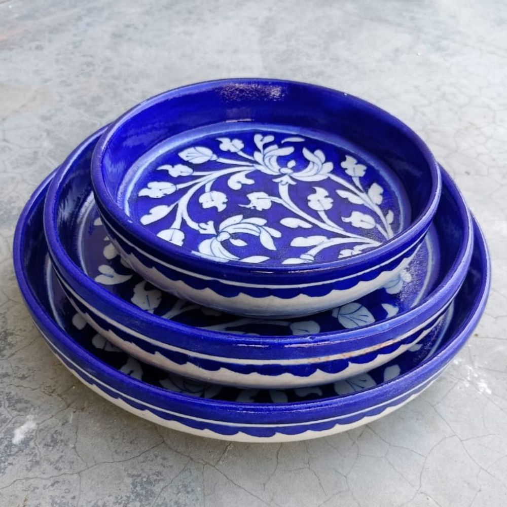 Jaipur Blue Pottery Serving Bowl Set