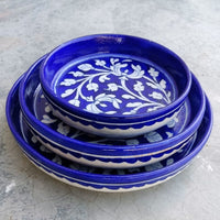 Jaipur Blue Pottery Serving Bowl and Gravy Pitcher Set