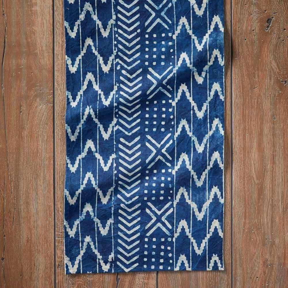 Indigo Block Print Table Runner