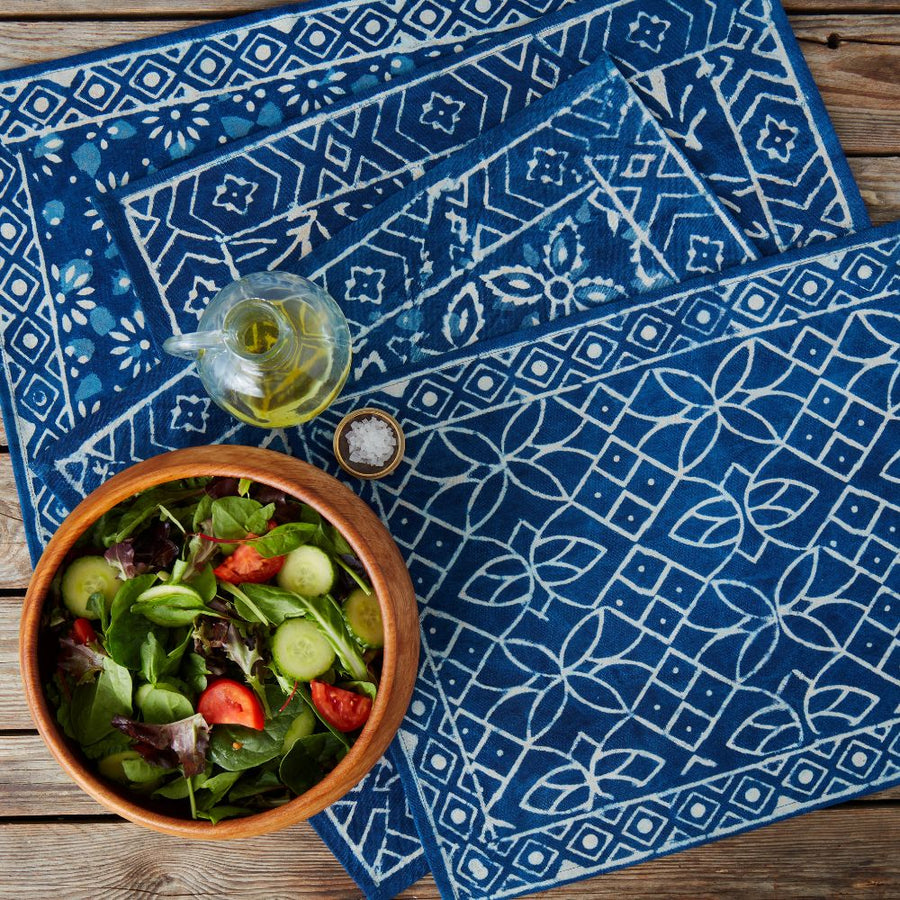 Indigo Block Print Placemat Set