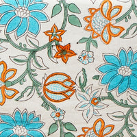 Lotus Vine Block Print 60 x 90 Rectangle Tablecloth