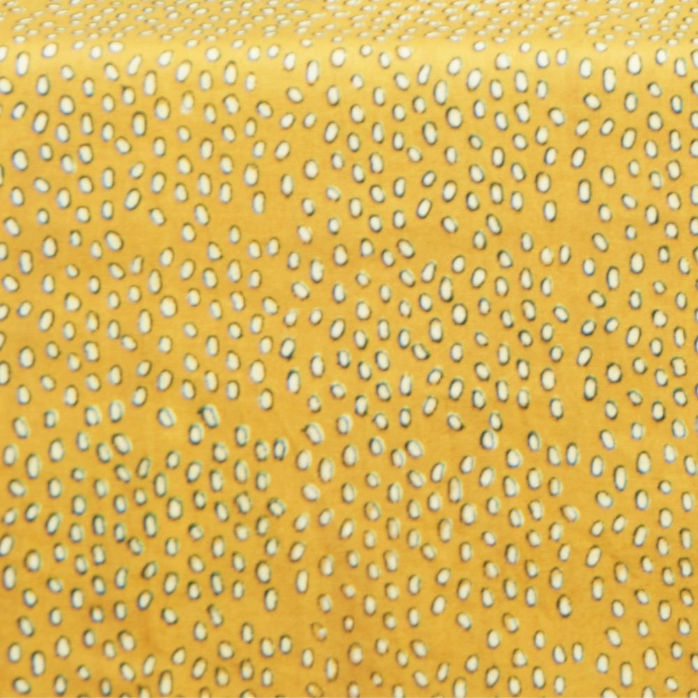 Mustard Yellow Block Print 62 x 62 Square Tablecloth