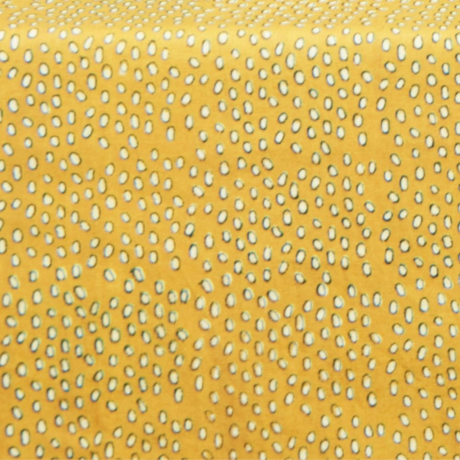 Mustard Yellow Block Print 62 x 62 Square Tablecloth