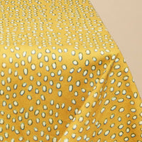 Mustard Yellow Block Print Square Tablecloth
