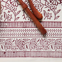 Cranberry Vine Block Print 70 x 120 Rectangle Tablecloth