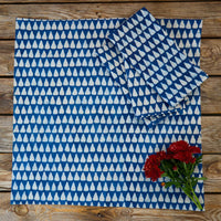 Indigo Triangles Resist Block Print Napkin Set