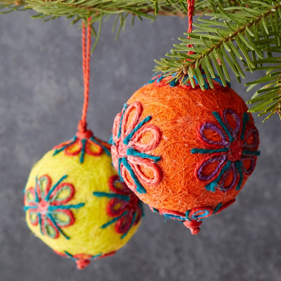 Colorful Jute Twine Ornament Set of 4