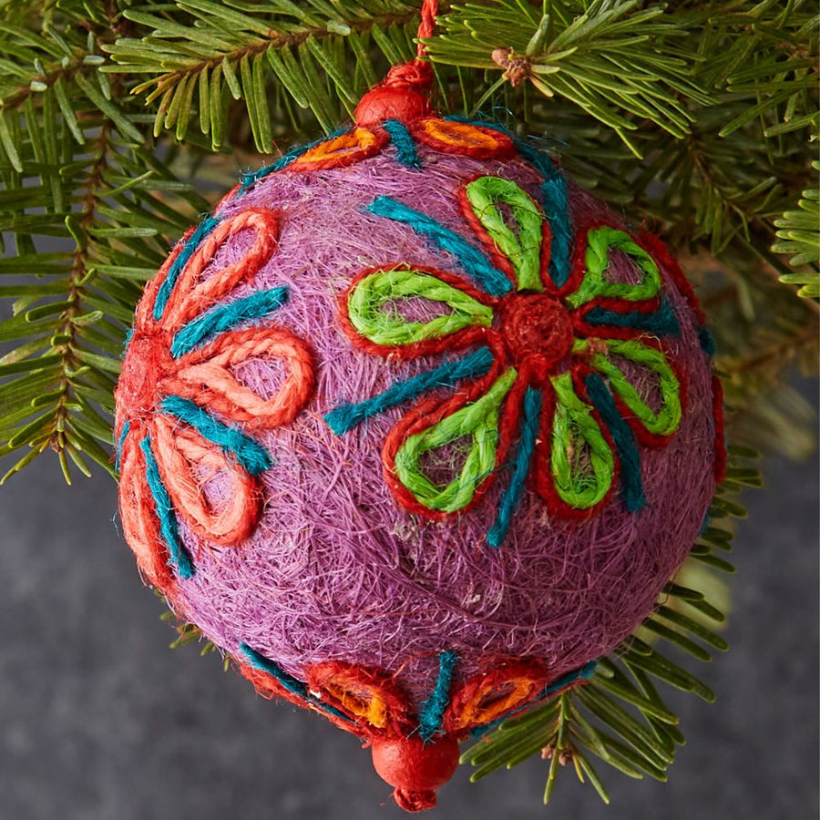Colorful Jute Twine Ornament Set of 4
