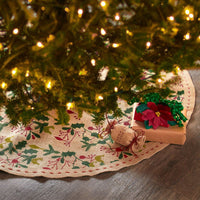 Holiday Mistletoe Jute Tree Skirt