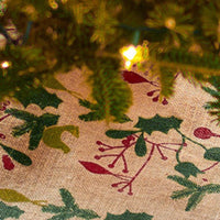 Holiday Mistletoe Jute Tree Skirt