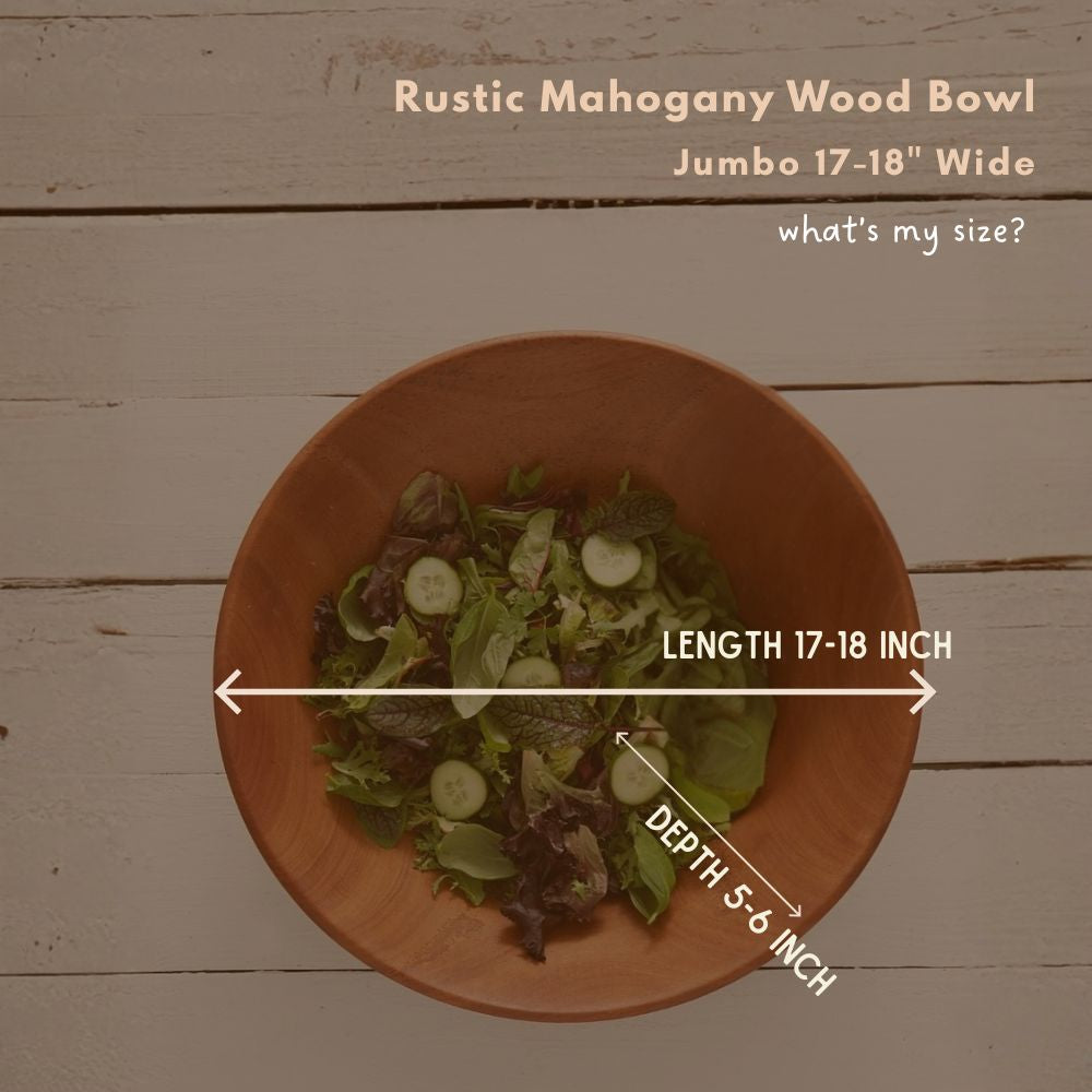 Rustic Wood Bowls for Serving Salads and Fruits