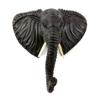 Small Elephant Face Wood Hanging