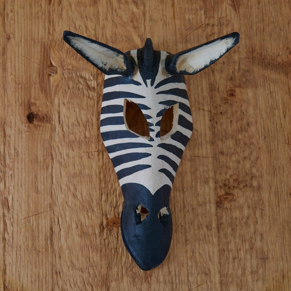 Small Zebra Face Wood Hanging