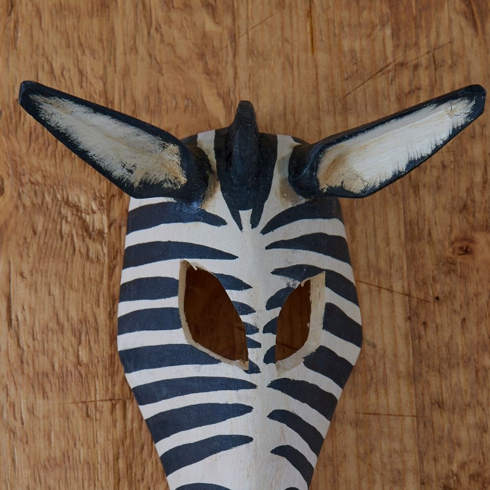 Small Zebra Face Wood Hanging